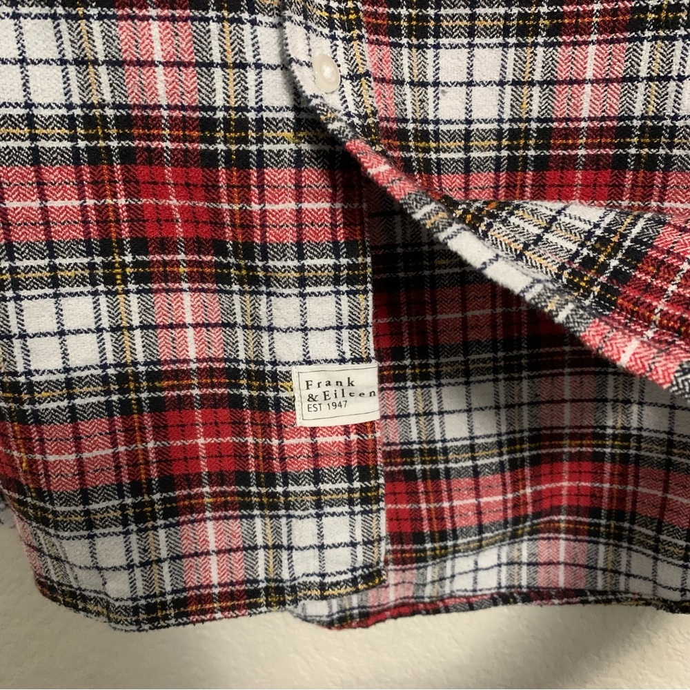 Frank and Eileen Shirt Top Women S Plaid Relaxed Button Up Preppy Italian Red - Picture 9 of 16